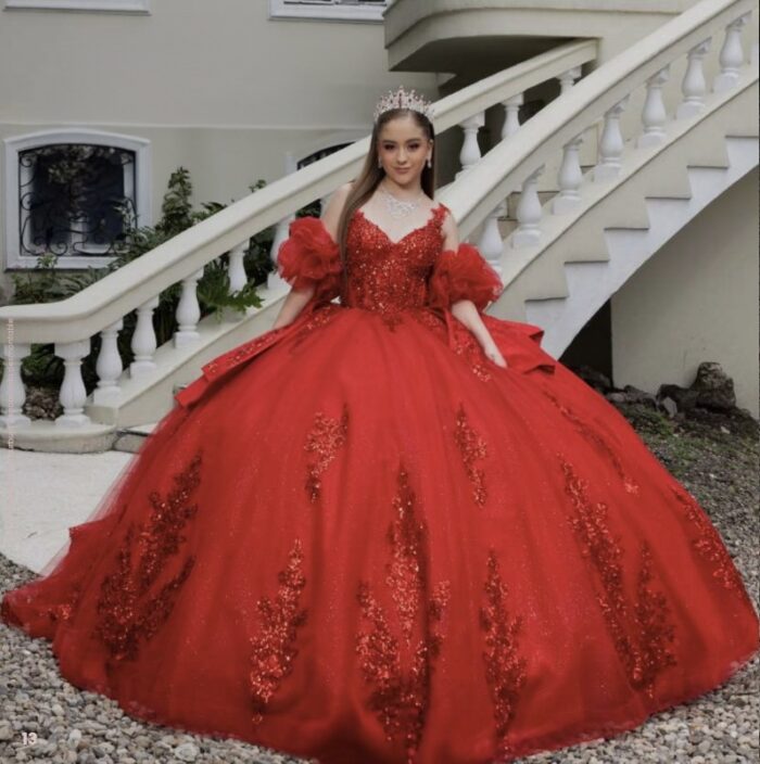 Vestido de quinceañera Rojo americano