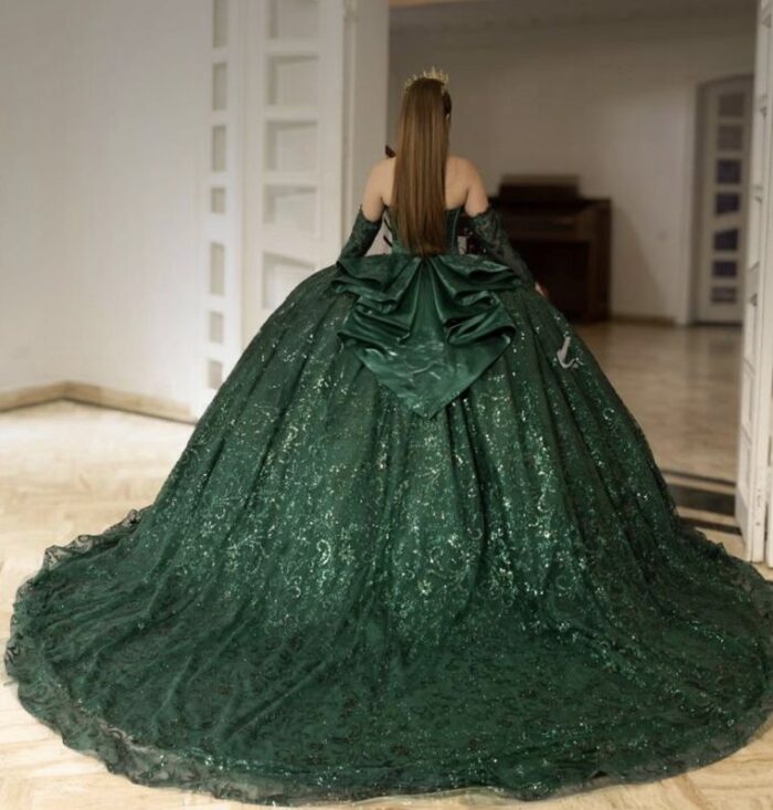 Vestido de quinceañera Hunter Green - Imagen 2
