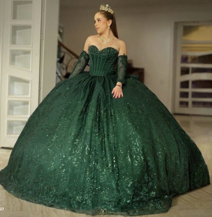 Vestido de quinceañera Hunter Green
